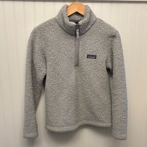 Patagonia Light Gray Sherpa Fleece half zip Jacket